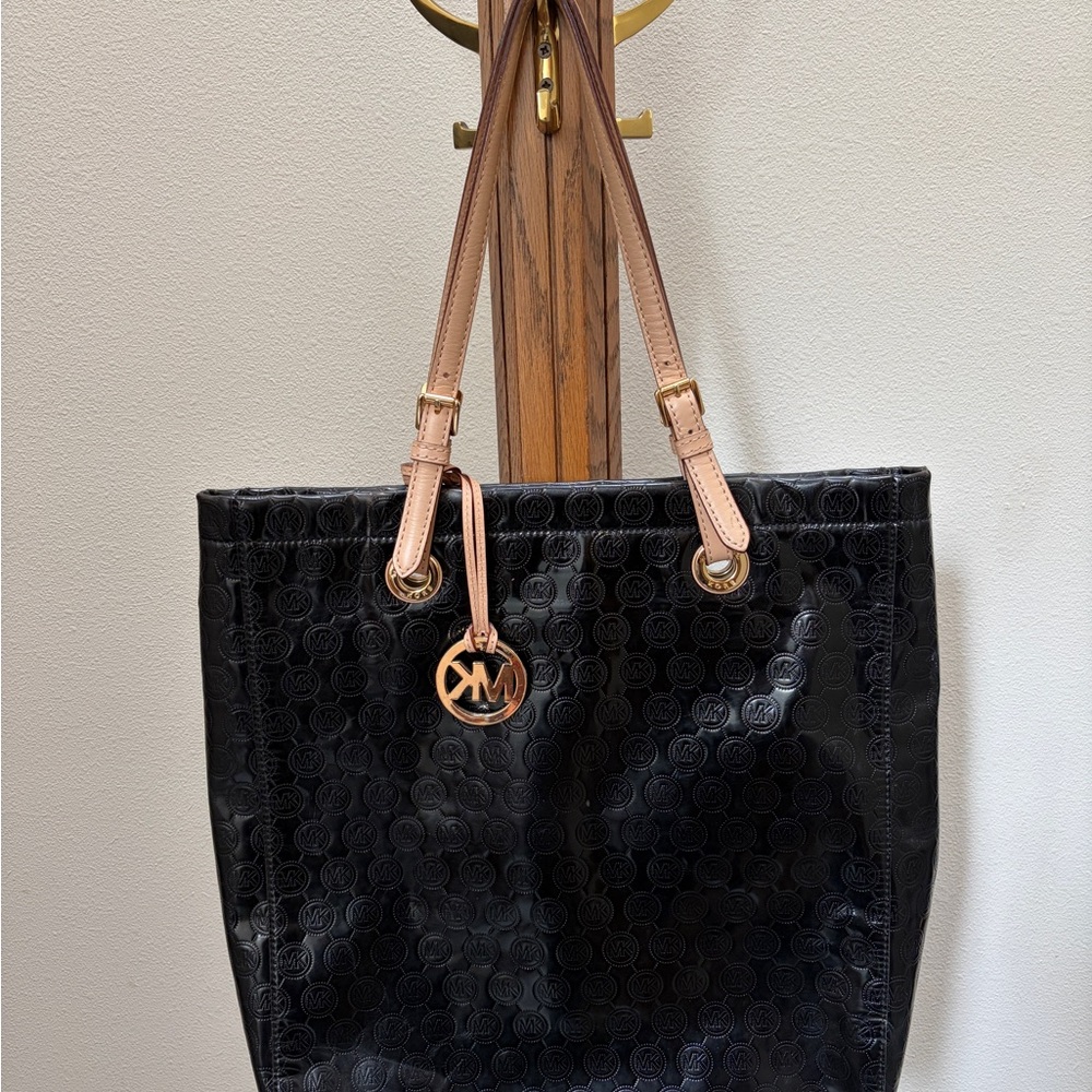 Michael Kors Black and Tan Tote Bag